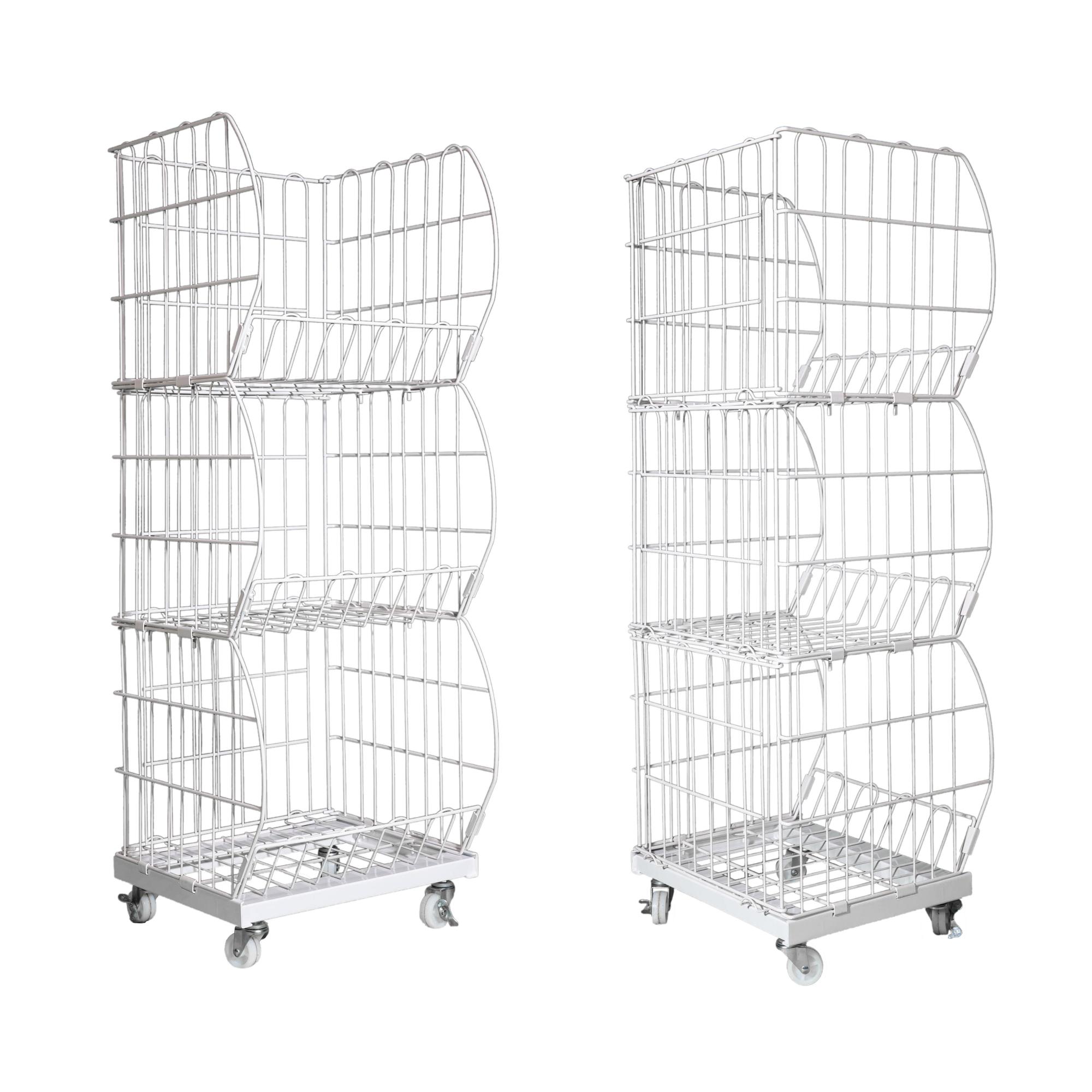 Formost 3-Tier Wire Mesh Display Baskets for Retail Stores - Stylish Outfit Display Stand