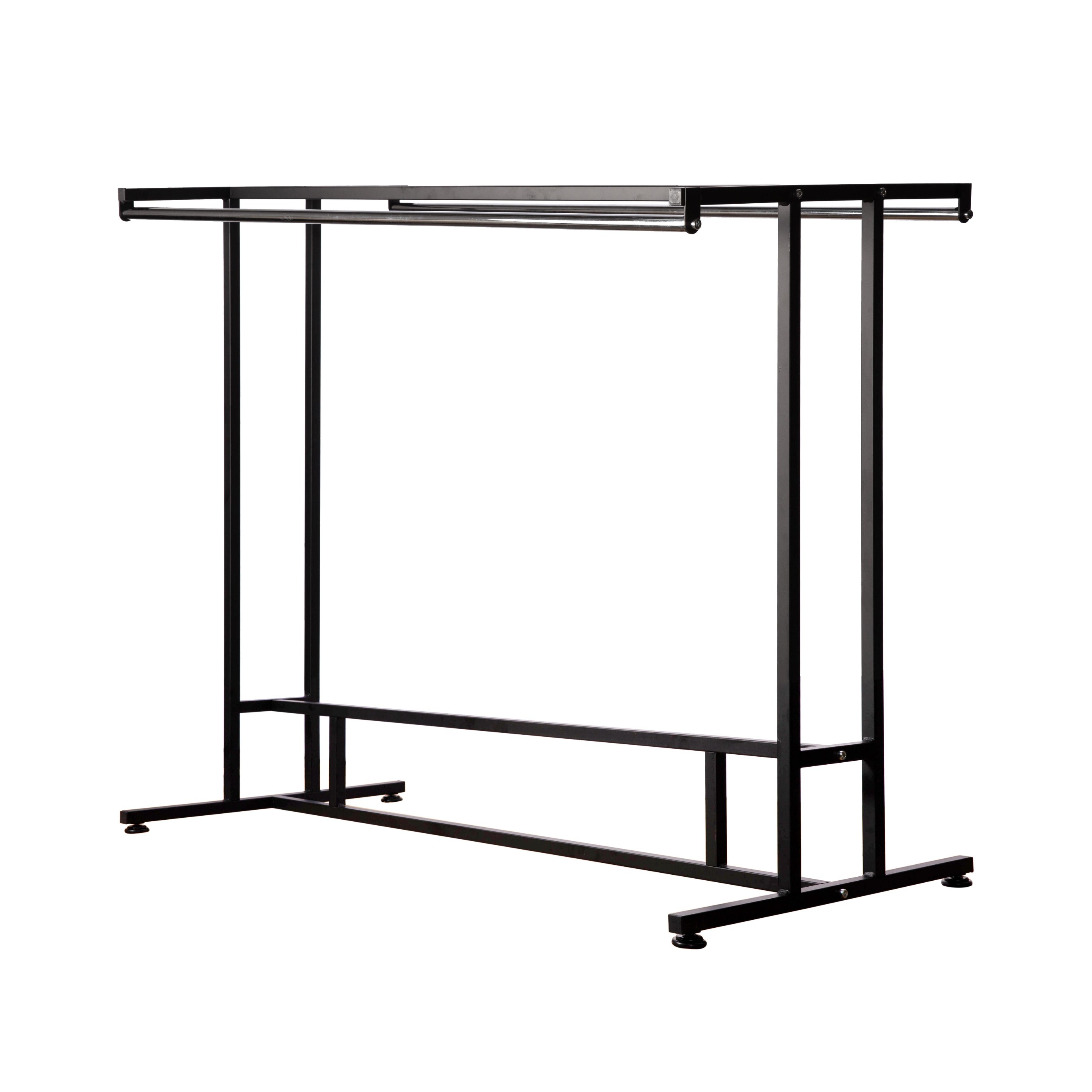 Formost Stainless Steel Double Rod Clothing Display Rack / Heavy Duty Garment Rack for Retail